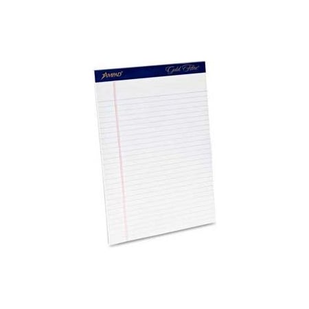 Esselte Esselte  Gold Fibre Legal Pad, 8-1/2" x 11-3/4", Wide Ruled, White, 50 Sheets/Pad, 12 Pads/Pack 20070